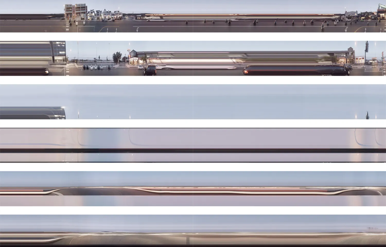 Revisited Spacetime Collage Afterglow Eastbound