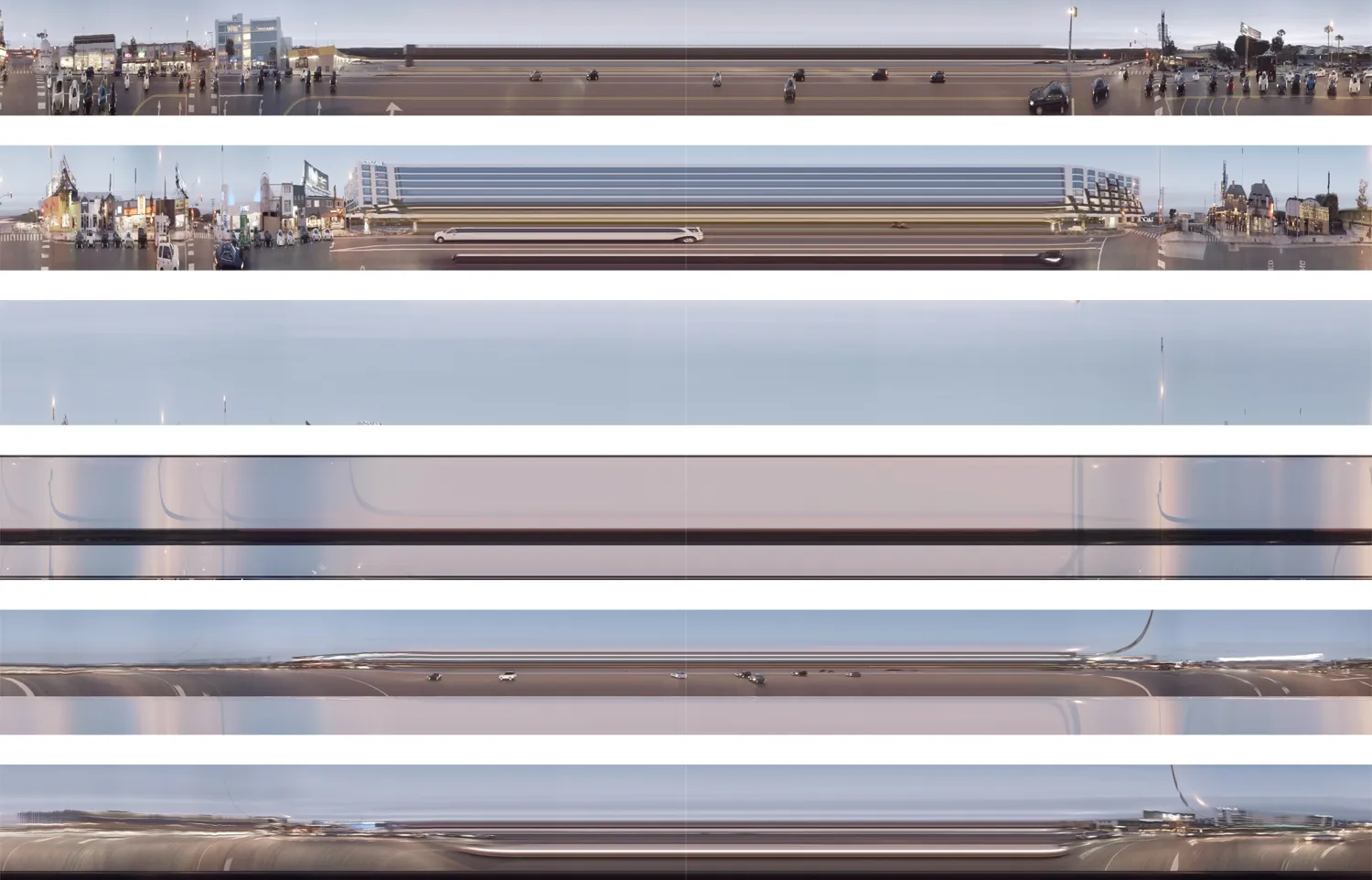 Revisited Spacetime Collage Afterglow Eastbound