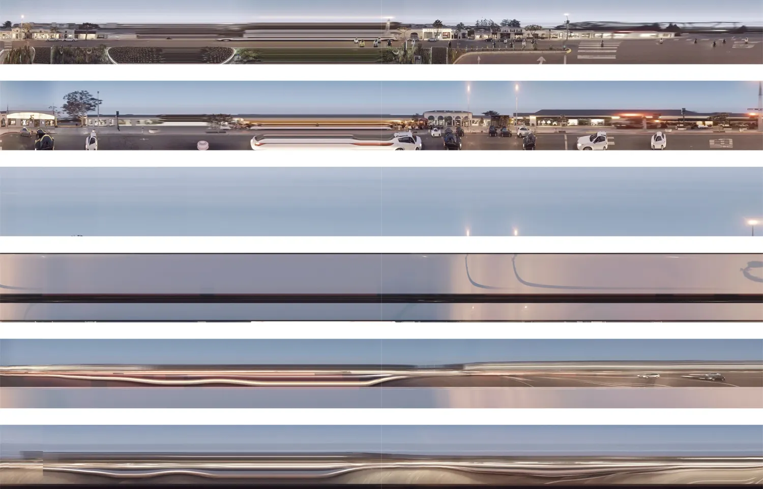 Revisited Spacetime Collage Afterglow Eastbound