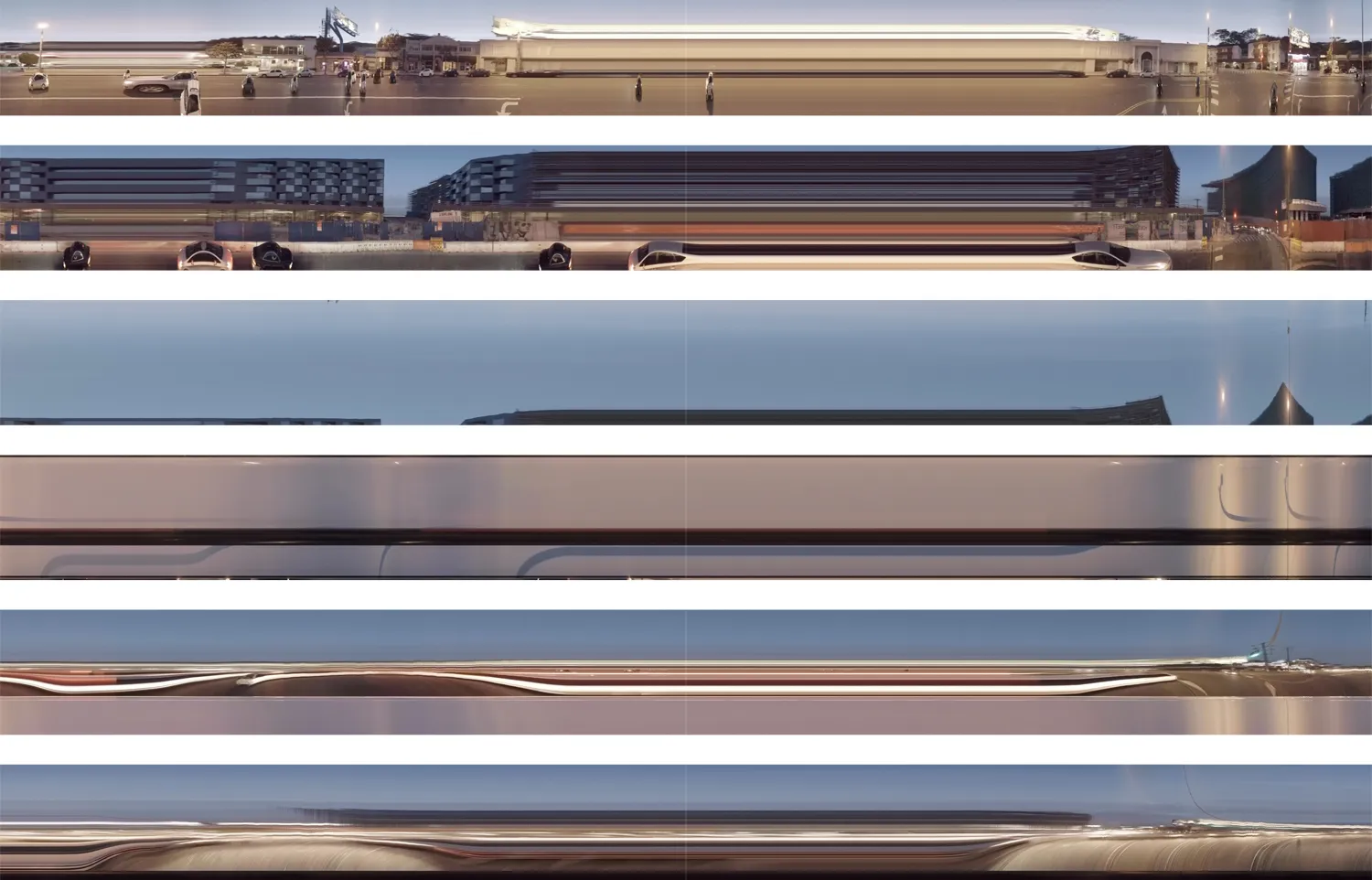 Revisited Spacetime Collage Afterglow Eastbound