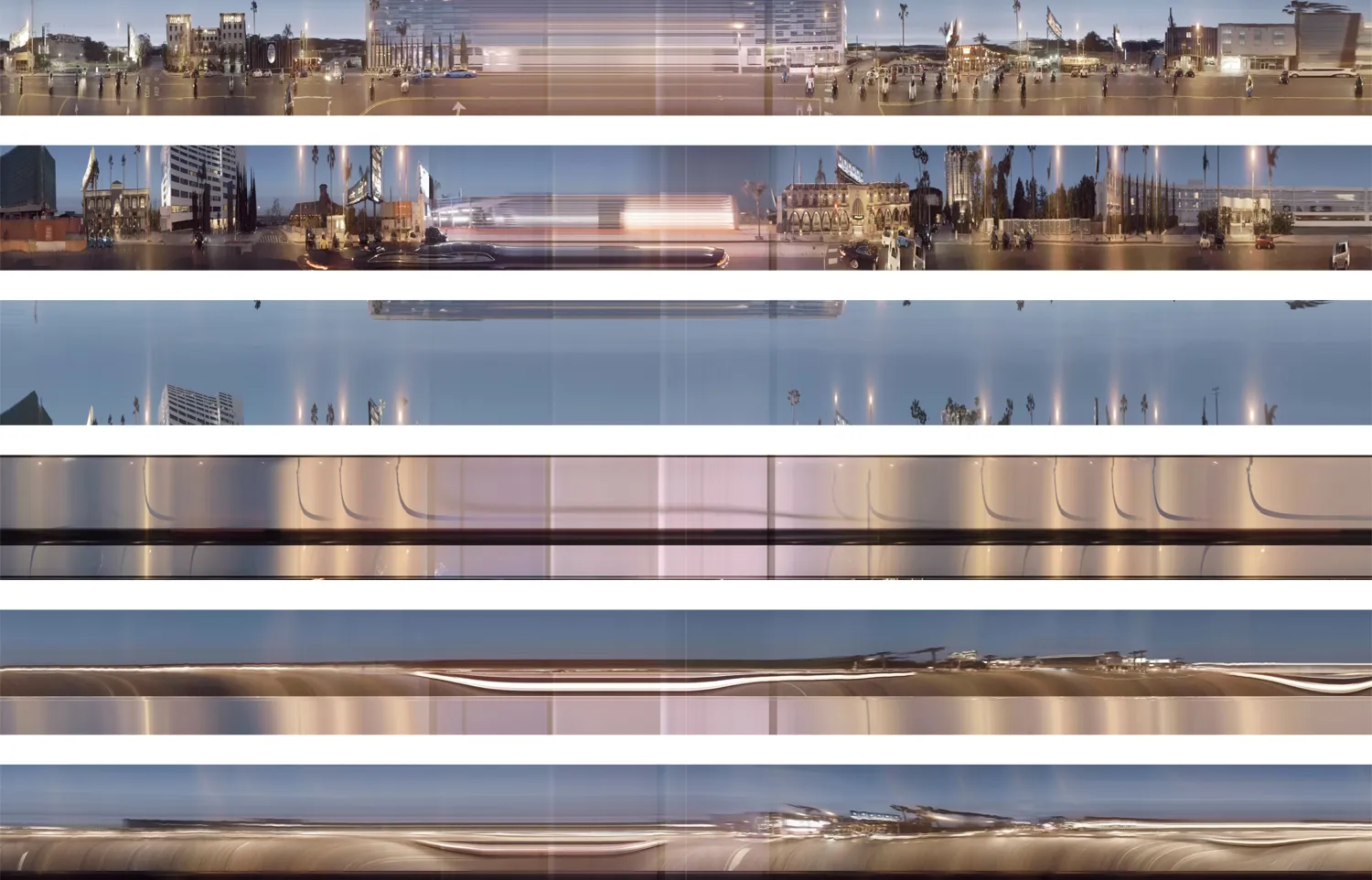 Revisited Spacetime Collage Afterglow Eastbound