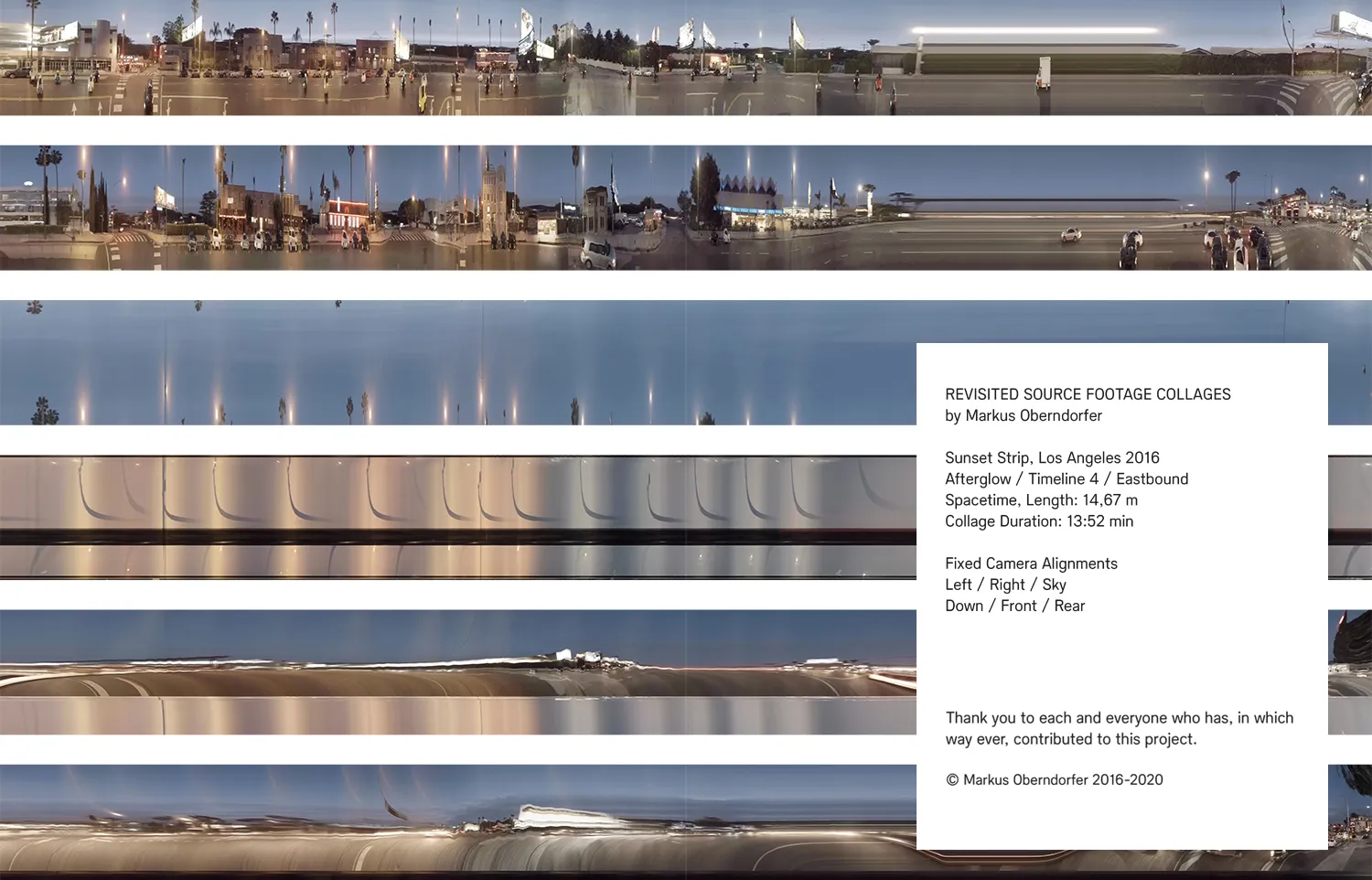 Revisited Spacetime Collage Afterglow Eastbound